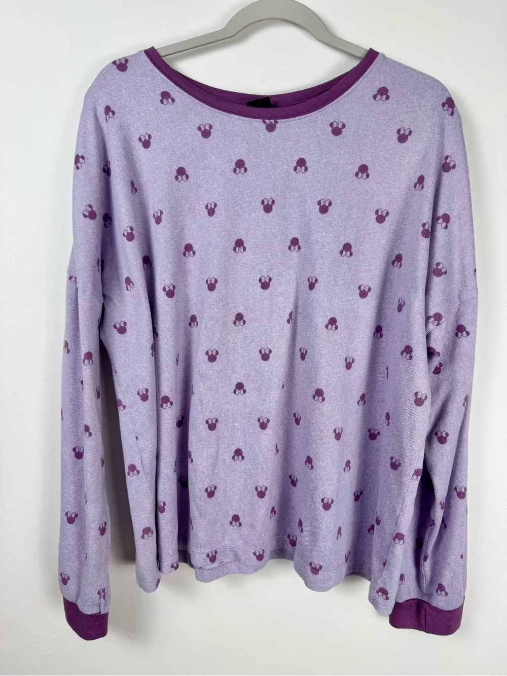 Disney Minnie Mouse Pajama Set XL Purple Soft Lounge Sleepwear
